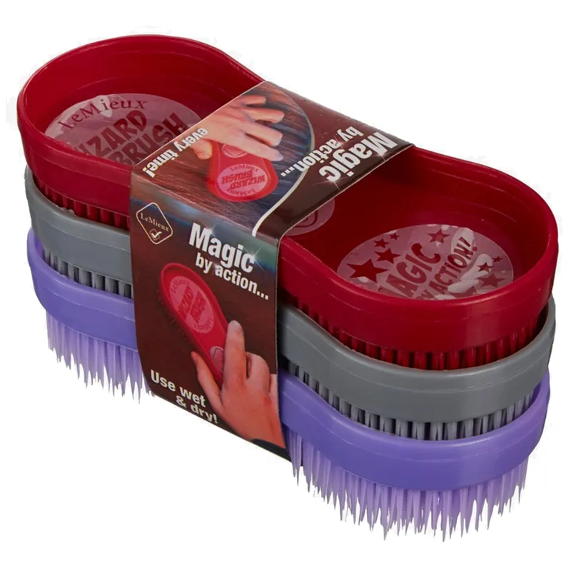 LeMieux Wizard Brush Trio - Burgundy/Grey/Purple